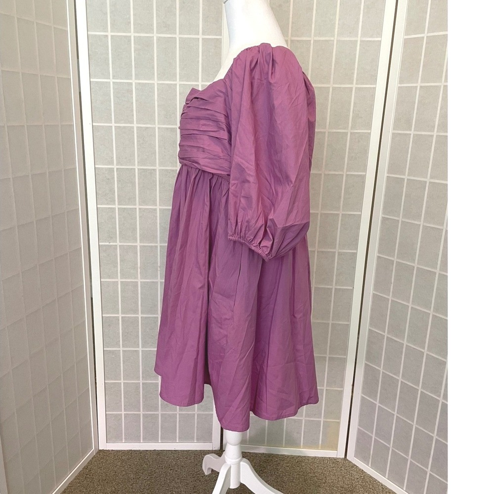Abercrombie NEW Emerson Mini Dress Purple Cotton Blend XL Coquette Cottage Boho - Picture 3 of 8